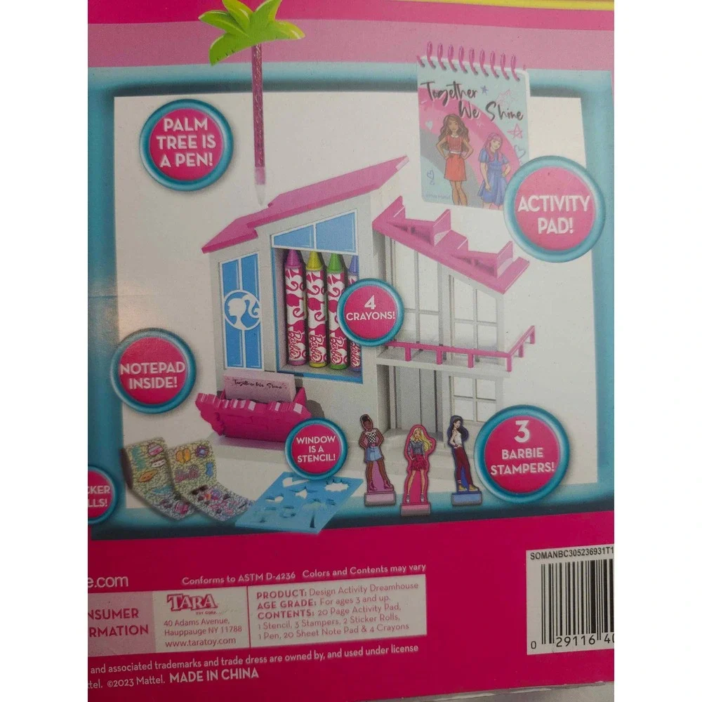 Barbie Design Activity Dreamhouse Set with Art Supplies and Palm Tree Pen 2 Pack